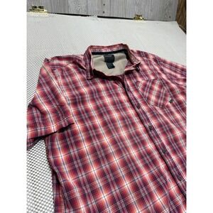 5.11 Tactical Mens Plaid Short Sleeve Button Up Shirt Extra Large Red White
